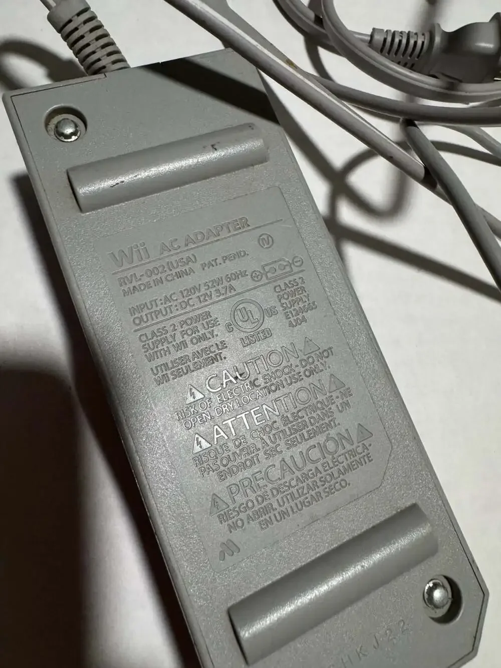 Nintendo Wii Official OEM AC Adapter Power Supply Cord RVL-002